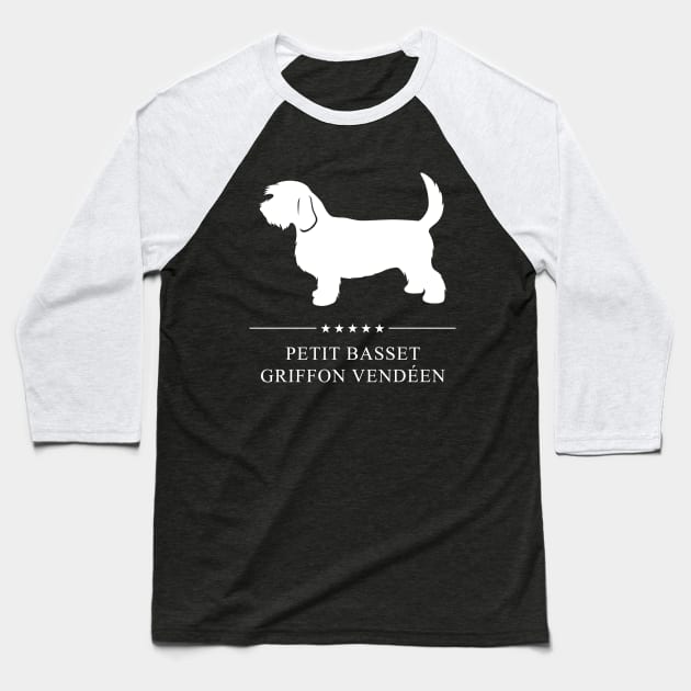 Petit Basset Griffon Vendeen Dog White Silhouette Baseball T-Shirt by millersye